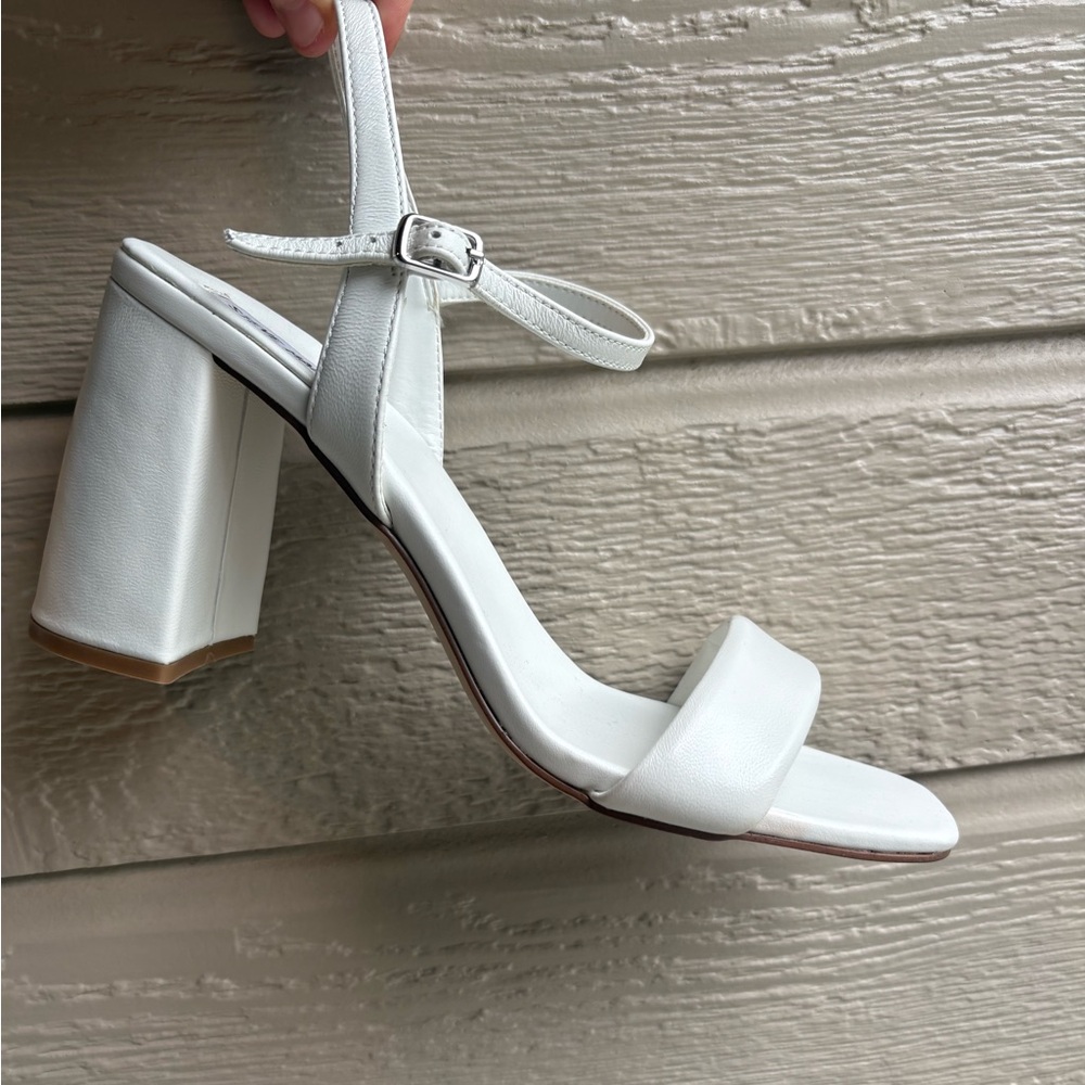 Steve Madden White Block Heels